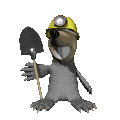 Gif animé taupe pelle